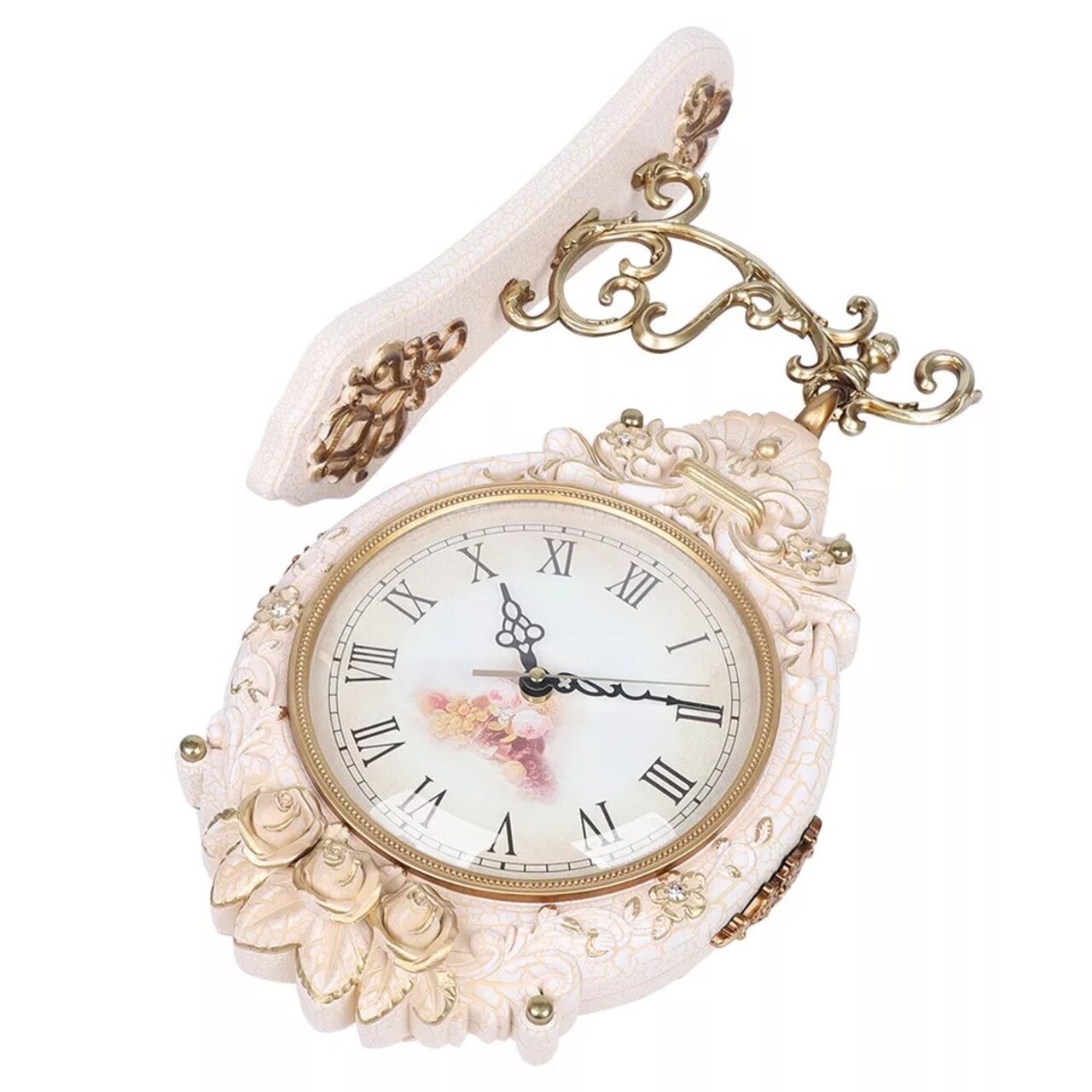 Double-Sided Wall Mounted Clock Accurate Pointer Clock Vintage Hanging Clock